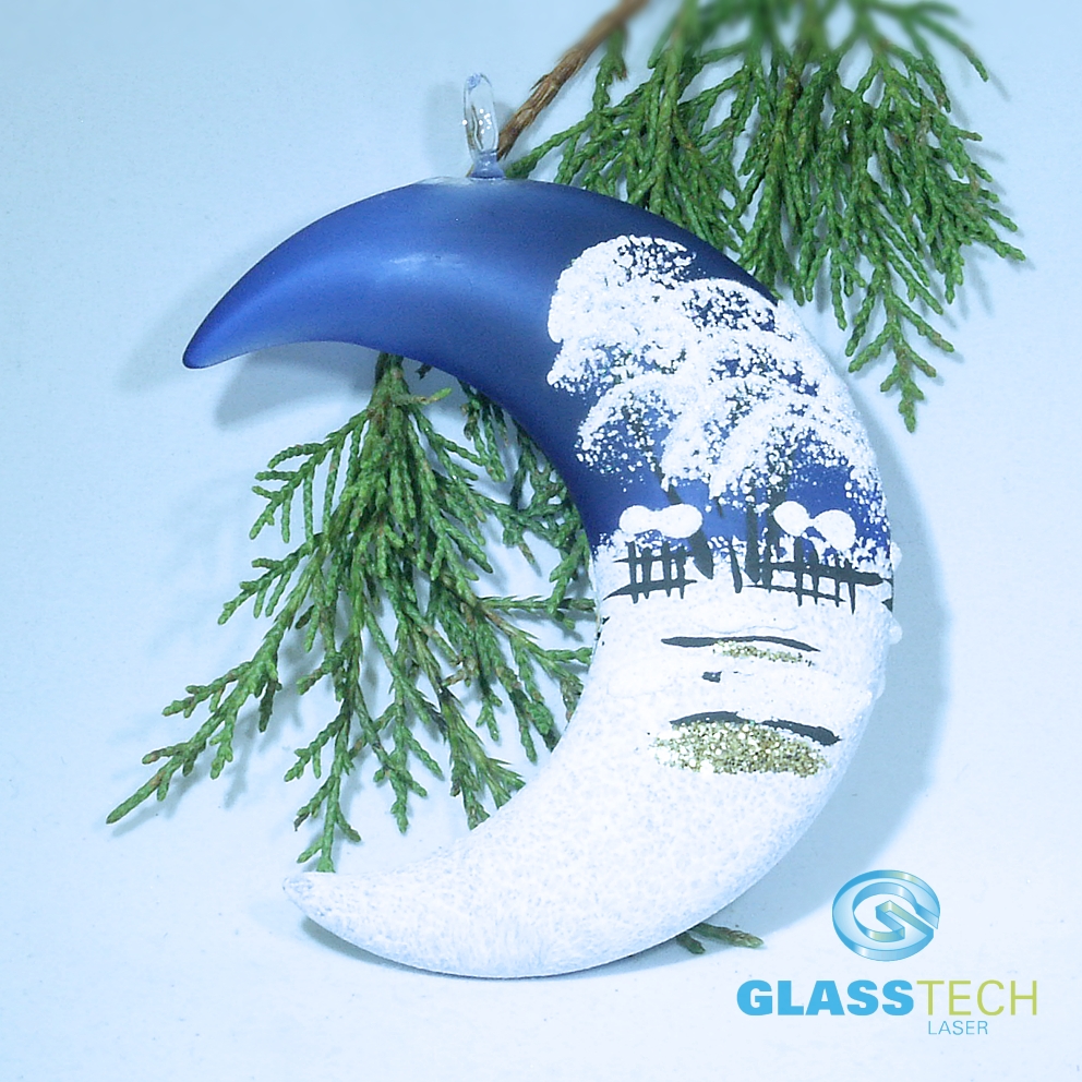 Vánoční měsíc-Noční obloha modrá