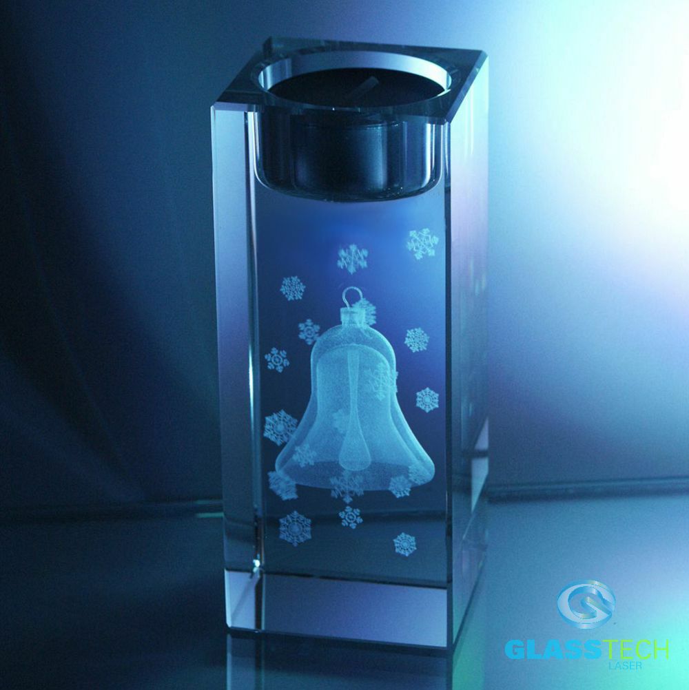 3D zvonek ve skleněném svícnu 